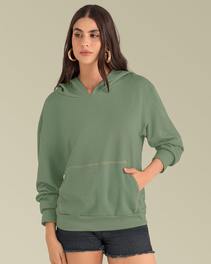Sudadera con bolsillo tipo canguro y capucha