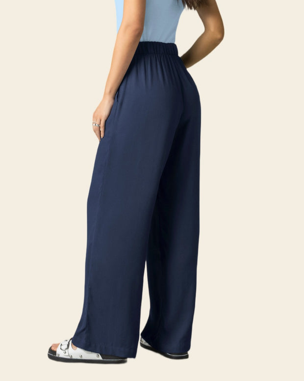 Pantalón bota recta con tira anudable
