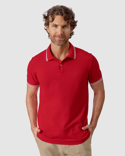 Camiseta tipo polo con cuello y mangas tejidas