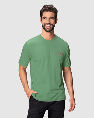 Camiseta manga corta con estampado localizado y cuello redondo#color_601-verde