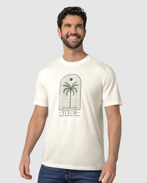 Camiseta manga corta con estampado localizado y cuello redondo#color_a91-verde-militar