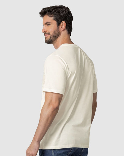 Camiseta manga corta con estampado localizado y cuello redondo#color_a91-verde-militar