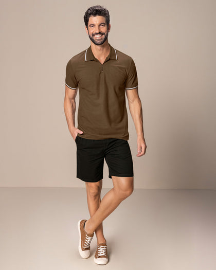 Bermuda para hombre cintura ajustable#color_700-negro