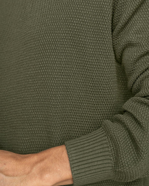 Sudadera tejido con cuello redondo#color_693-verde