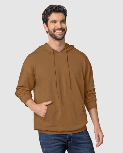 Sudadera manga larga con capucha y tiras de ajuste#color_640-cafe