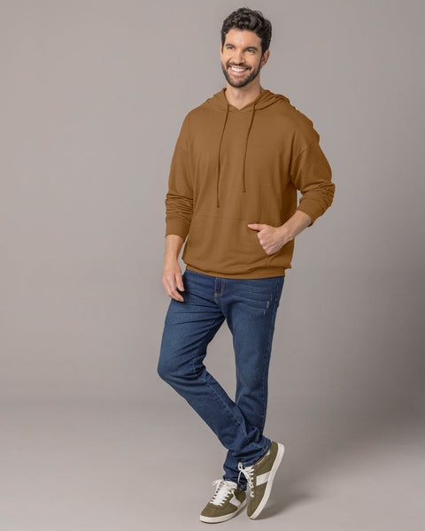 Sudadera manga larga con capucha y tiras de ajuste#color_640-cafe