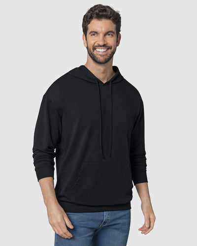 Sudadera manga larga con capucha y tiras de ajuste#color_700-negro
