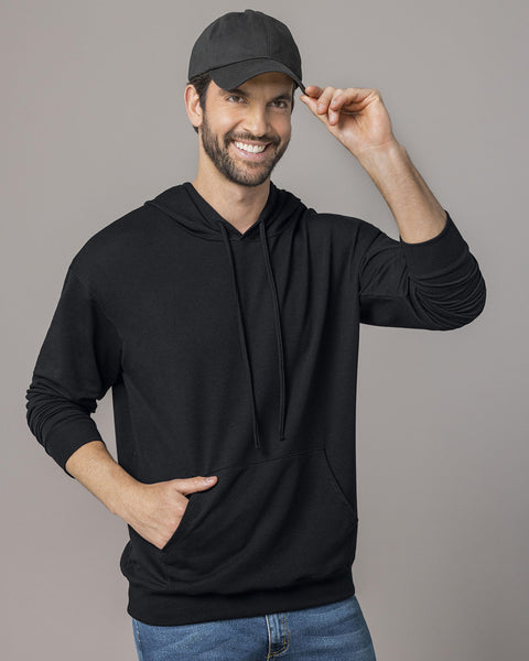 Sudadera manga larga con capucha y tiras de ajuste#color_700-negro