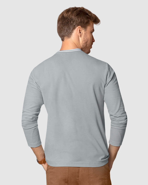 Camiseta manga larga con perilla funcional y logo en frente#color_172-verde-claro