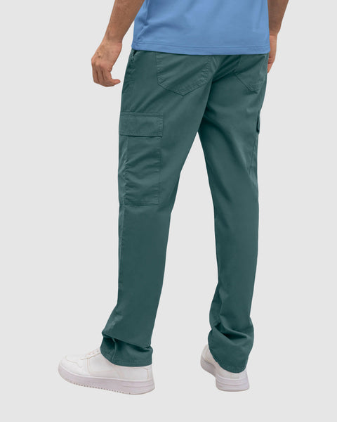 Pantalón con bolsillos tipo cargo#color_498-azul-medio