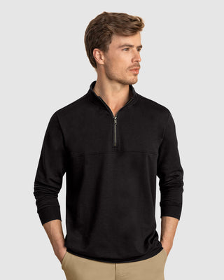 Sudadera manga larga con cierre frontal en cuello#color_700-negro