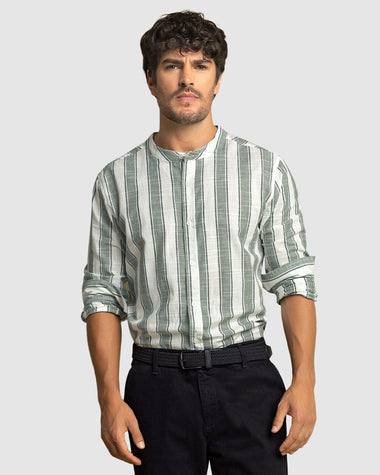 Camisa manga larga en algodón para hombre#color_146-rayas