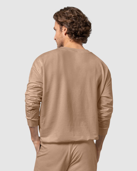 Sudadera oversized con cuello redondo#color_849-beige