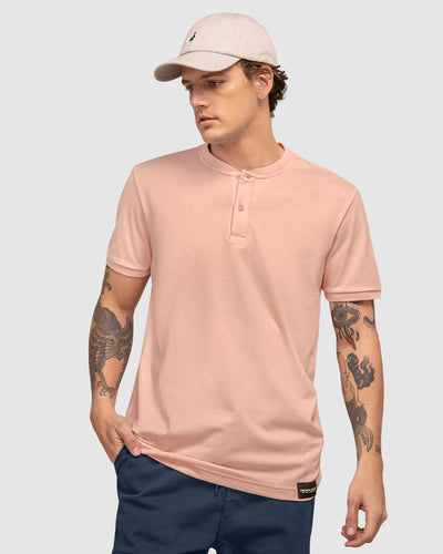 Camiseta manga corta tipo Henley#color_317-rosado-medio