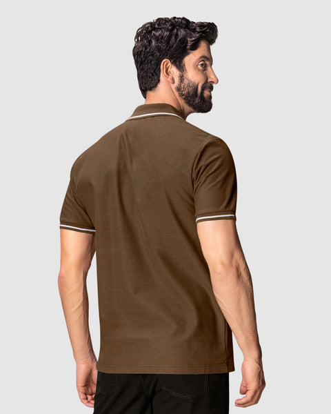 Camiseta tipo polo con cierre funcional#color_835-cafe