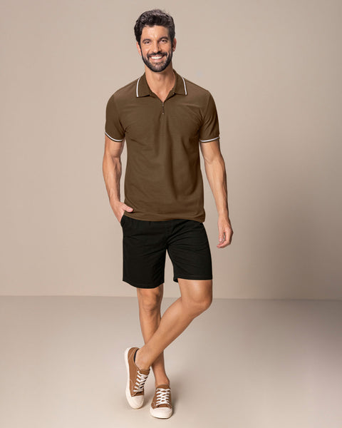 Camiseta tipo polo con cierre funcional#color_835-cafe