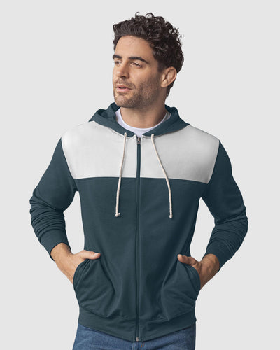 Sudadera manga larga con cierre y capucha#color_059-azul-oscuro