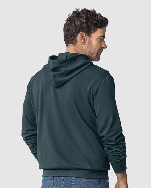Sudadera manga larga con cierre y capucha#color_059-azul-oscuro