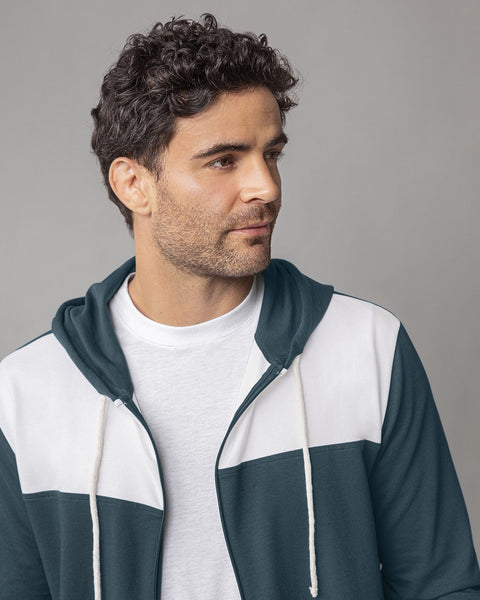 Sudadera manga larga con cierre y capucha#color_059-azul-oscuro