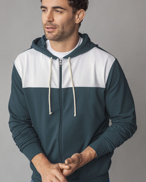 Sudadera manga larga con cierre y capucha#color_059-azul-oscuro