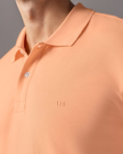 Camiseta tipo polo manga corta masculina#color_315-mandarina