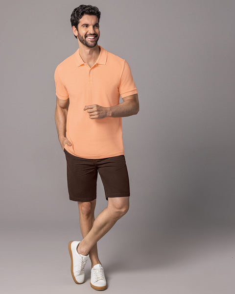 Camiseta tipo polo manga corta masculina#color_315-mandarina
