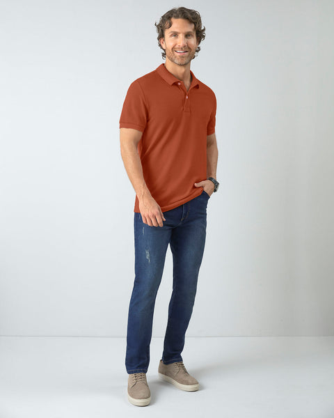 Camiseta tipo polo manga corta masculina#color_b99-terracota