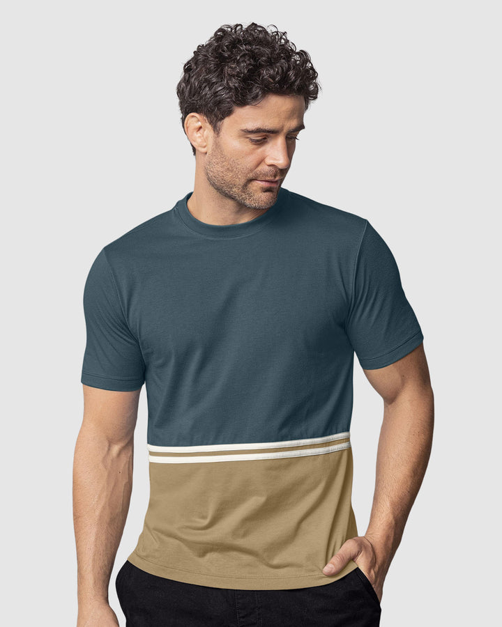Camiseta manga corta con bloque de color