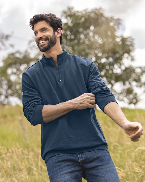 Sudadera cuello alto con cierre#color_517-azul
