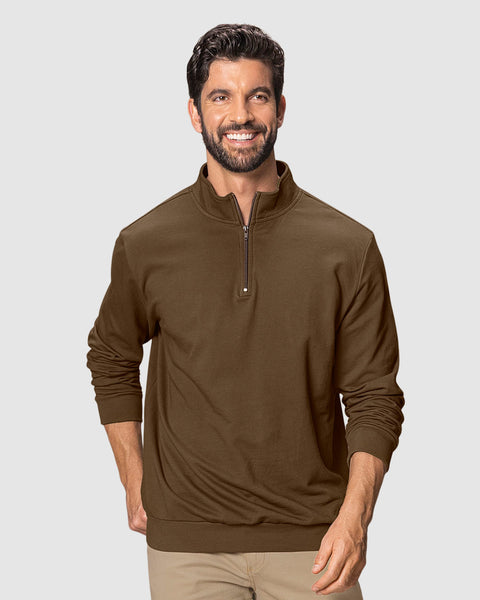 Sudadera cuello alto con cierre#color_835-cafe