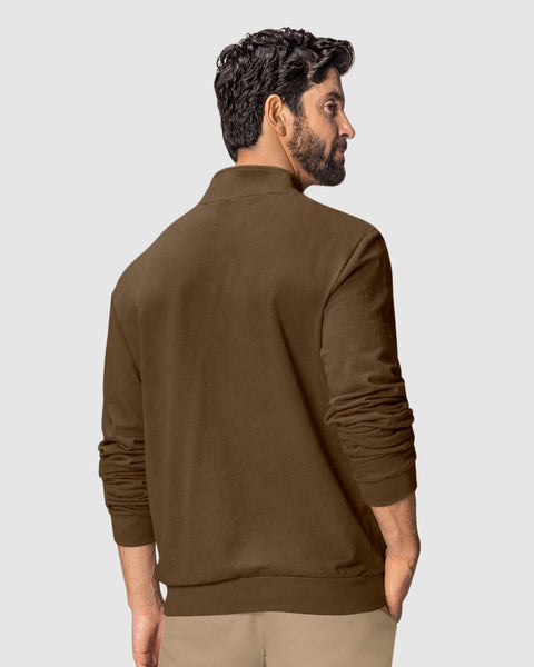 Sudadera cuello alto con cierre#color_835-cafe