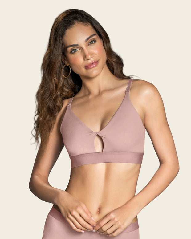 Solo-POS Top en microfibra con detalle entorchado en escote