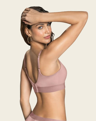 Solo-POS Top en microfibra con detalle entorchado en escote#color_a20-palo-de-rosa