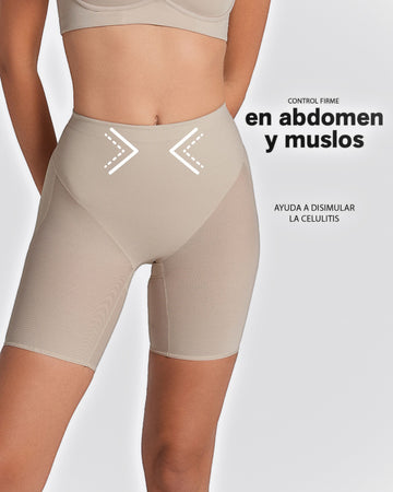 Panty faja tipo short levanta cola de compresión en abdomen#color_802-cafe-claro