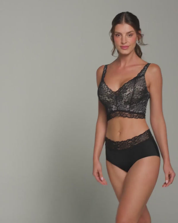 Panty hípster en tela ultraliviana con franja de SmartLace®