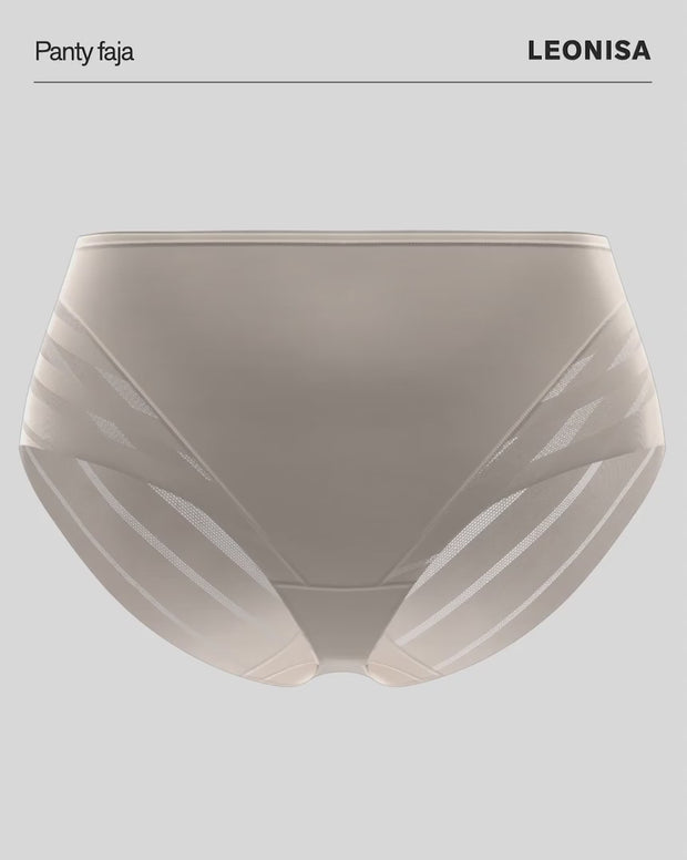 Panty faja clásico con compresión moderada de abdomen y bandas en tul