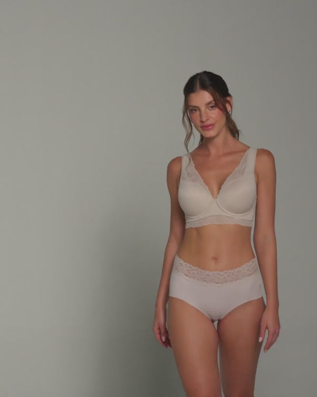Panty hípster en tela ultraliviana con franja de SmartLace®