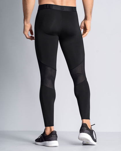 Licra deportiva en microfibra con mallas transpirables para hombre#color_700-negro