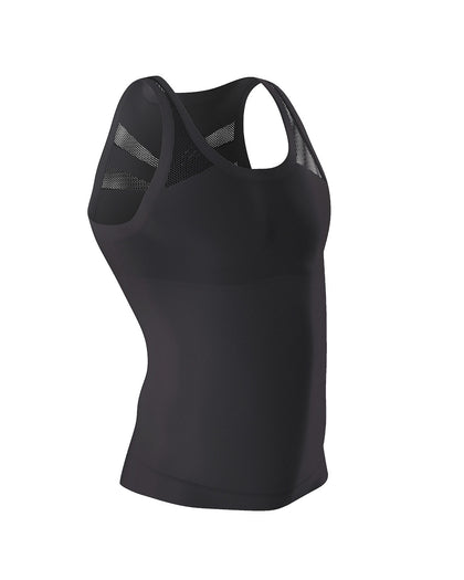 Camiseta ajustada para hombre de compresión suave en microfibra#color_700-negro