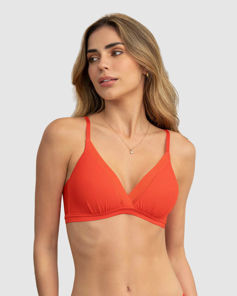 Brasier ultraliviano sin varilla con copas en espuma y tul Sexy Fresh Bra#color_213-naranja