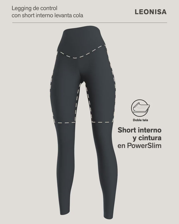 Legging de control fuerte con short interno que realza los glúteos