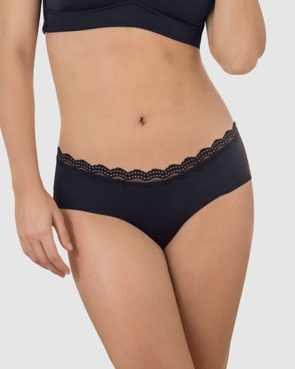Panty hipster con encaje en cintura tiro medio#color_700-negro